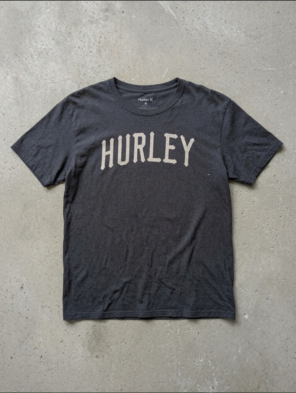 Hurley Black Short-Sleeve Logo Tee with Off-White Print